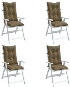 vidaXL Μαξιλάρια Καρέκλας Κήπου Πλάτη 4τεμ Taupe 120x50x7 εκ. Ύφασμα