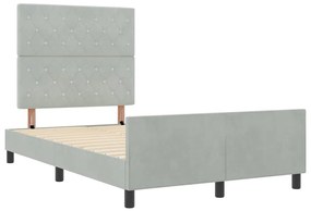 vidaXL Σκελετός Κρεβατιού Ανοιχτό γκρι 120 x 200 cm Βελούδο