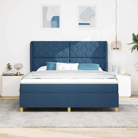 vidaXL Κρεβάτι με Στρώμα Blue 180x200 εκ. Υφασμάτινο