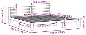 ΣΚΕΛΕΤΟΣ ΚΡΕΒ. ΧΩΡΙΣ ΣΤΡΩΜΑ ΚΑΦΕ ΚΕΡΙΟΥ 180X200 ΕΚ ΜΑΣΙΦ ΠΕΥΚΟ 855560