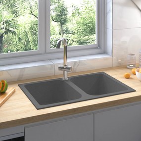 vidaXL Βρύση Κουζίνας Γκρι 760x480x184 εκ. Γρανίτης