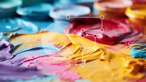 Intra Συλλεκτικό Ξύλινο Παζλ Plywood 4mm - Πολύχρωμη παλέτα χρωμάτων και πινέλων Σε Ξύλινο Κουτί - Διαστάσεις Puzzle: 10x10 cm – 25 κομμάτια