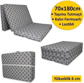 Stewehome Πτυσσόμενο στρώμα αφρού με καρό κάλυμμα 180x70x6 cm