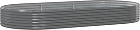 vidaXL Ζαρντινιέρα Γκρι 296x140x36 εκ. Γαλβανισμένος χάλυβας