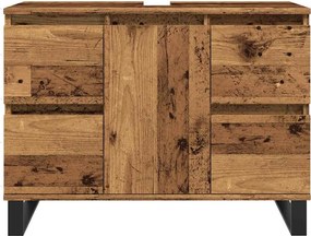 vidaXL Ντουλάπι νιπτήρα μπάνιου Παλιό ξύλο 80x33x60 cm