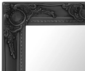 vidaXL Καθρέφτης Τοίχου με Μπαρόκ Στιλ Μαύρος 50 x 50 εκ.