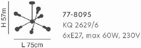 Φωτιστικό Οροφής KQ 2629/6 GWEN NICKEL PENDANT Δ4 - Μέταλλο - 77-8095
