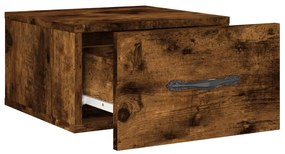 vidaXL Κομοδίνο Επιτοίχιο Καπνιστή Δρυς 35 x 35 x 20 εκ.