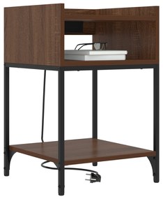vidaXL Κομοδίνο με ράφι Καφέ δρυς 40 x 40 x 61 εκ Επεξεργασμένο ξύλο