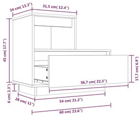 ΚΟΜΟΔΙΝΟ ΚΑΦΕ ΜΕΛΙ 60 X 34 X 51 ΕΚ. ΑΠΟ ΜΑΣΙΦ ΞΥΛΟ ΠΕΥΚΟΥ 814380