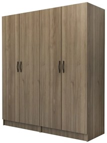 Megapap Ντουλάπα Ρούχων Vivian Τετράφυλλη Καρυδί 160x51,8x181εκ.