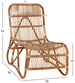 Καρέκλα - Πολυθρόνα BRONNY C9644.01 Φυσικό Rattan 60x82x92Υ εκ. 60x82x92 εκ.