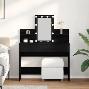 vidaXL Κομοδίνο Μαύρη δρυς 100 x 40 x 130 εκ Επεξεργασμένο ξύλο