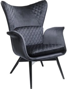 Πολυθρόνα Tudor Velvet Μαύρη 78x80x100εκ - Μαύρο