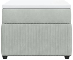 vidaXL Κρεβάτι Boxspring με Στρώμα Ανοιχτό Γκρι 100x200 εκ. Βελούδινο