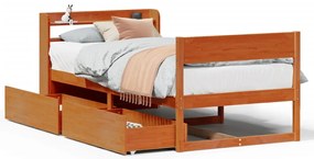 vidaXL Σκελετός Κρεβ. Χωρίς Στρώμα Καφέ Κεριού 100x200 εκ Μασίφ Πεύκο