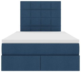 vidaXL LED Κρεβάτι αποθήκευσης με στρώμα Μπλε 120 x 200 cm Ύφασμα