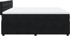 vidaXL Κρεβάτι Boxspring με Στρώμα Μαύρο 180x200 εκ. Βελούδινο
