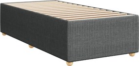vidaXL Κρεβάτι Boxspring με Στρώμα Σκούρο Γκρι 100x200 εκ. Υφασμάτινο