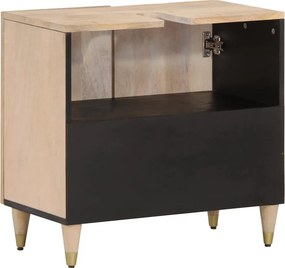 vidaXL Ντουλάπι Μπάνιου 62 x 33 x 58 εκ. από Μασίφ Ξύλο Μάνγκο