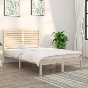 vidaXL Πλαίσιο Κρεβατιού 135 x 190 εκ. από Μασίφ Ξύλο Double