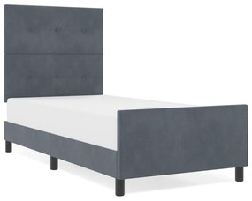 vidaXL Κρεβάτι Σκελετός Σκούρο Γκρι 80x200 εκ. Βελούδο