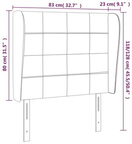 Κεφαλάρι με Πτερύγια Ανοιχτό Γκρι 83x23x118/128 εκ. Υφασμάτινο 3117930
