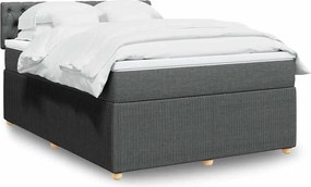 vidaXL Κρεβάτι Boxspring με Στρώμα Σκούρο Γκρι 160x200 εκ Υφασμάτινο