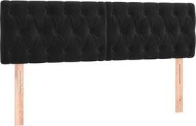 vidaXL Κρεβάτι Boxspring με Στρώμα Μαύρο 160x200 εκ. Βελούδινο