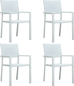 vidaXL Σετ Τραπεζαρίας Κήπου 7 Τεμαχίων Μαύρο και Λευκό