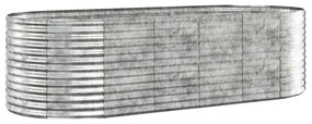 Ζαρντινιέρα Ασημί 249x100x68 εκ. Ατσάλι με Ηλεκτρ. Βαφή Πούδρας - Ασήμι