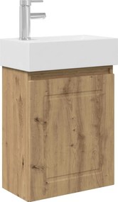 vidaXL Μονάδα μπάνιου με βρύση Artisan Δρυς 45,5 x 22,5 x 84 εκ