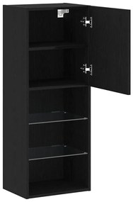 vidaXL Ντουλάπι TV Μαύρη Οξυά 40.5 x 30 x 102 εκ. Επεξεργασμένο ξύλο