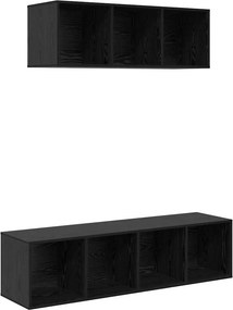 vidaXL Σετ επίπλου τηλεόρασης 2 pcs Μαύρη Οξυά Επεξεργασμένο ξύλο
