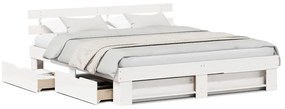 vidaXL Σκελετός Κρεβατιού Λευκό 200 x 200 cm Μασίφ ξύλο πεύκου