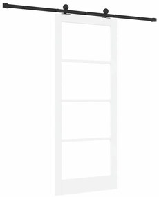 vidaXL Συρόμενη Πόρτα Χειροκίνητος Λευκό 86 x 211 cm Ξύλο και μέταλλο