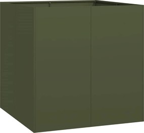 vidaXL Ζαρντινιέρα Λαδί 80x80x80 εκ. από Χάλυβα
