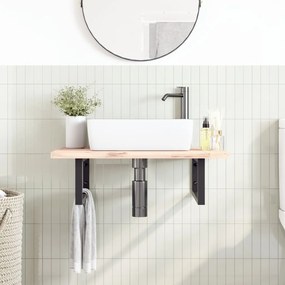 vidaXL Βραχίονες Ραφιών για Νιπτήρα Ορθ. 2 Τεμ. Μαύρο Χάλυβας