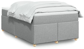 Κρεβάτι Boxspring με Στρώμα Ανοιχτό Γκρι 120x190 εκ. Υφασμάτινο