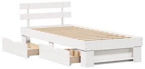vidaXL Σκελετός Κρεβατιού Λευκό 100 x 200 cm Μασίφ ξύλο πεύκου