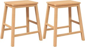 vidaXL Καρέκλες μπαρ 2 τεμάχια από μασίφ ξύλο καουτσούκ
