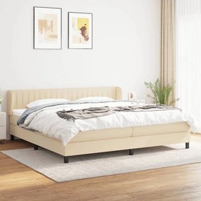 ΚΡΕΒΑΤΙ BOXSPRING ΜΕ ΣΤΡΩΜΑ ΚΡΕΜ 200X200 ΕΚ. ΥΦΑΣΜΑΤΙΝΟ 3126434