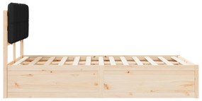 vidaXL Σκελετός Κρεβατιού με Επενδεδυμένο Κεφαλάρι Μαύρο 120 x 200 cm