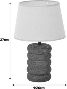 Επιτραπέζιο φωτιστικό Graike Inart Ε27 κεραμικό σε μπεζ απόχρωση Φ26x37εκ