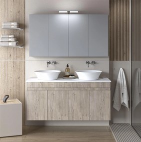 Set Bathroom Furniture OMEGA TOP 120 Beige Oak 120x47.5x150 εκ.