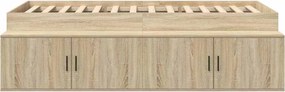 vidaXL Σκελετός Κρεβατιού Δρύς Sonoma 80 x 200 cm Επεξεργασμένο ξύλο