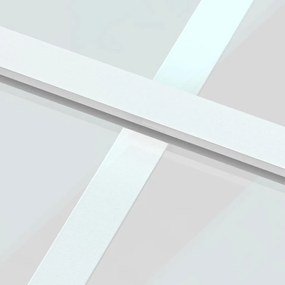 vidaXL Συρόμενη Πόρτα Λευκή 90 x 205 εκ. από Ψημένο Γυαλί &amp; Αλουμίνιο