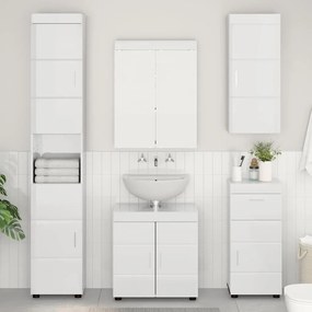 vidaXL Σετ Επίπλων Μπάνιου TULUM 5 pcs Υψηλής γυαλάδας λευκό