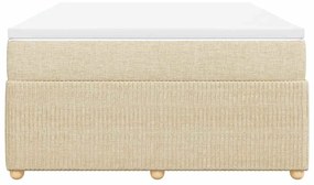 vidaXL Κρεβάτι Boxspring με Στρώμα Κρεμ 140x190 εκ. Υφασμάτινο