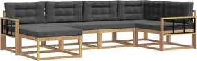 vidaXL Σειρά Καναπέ Εξωτερικού 5 pcs Άσπρο και Ανθρακί Πολυεστέρας